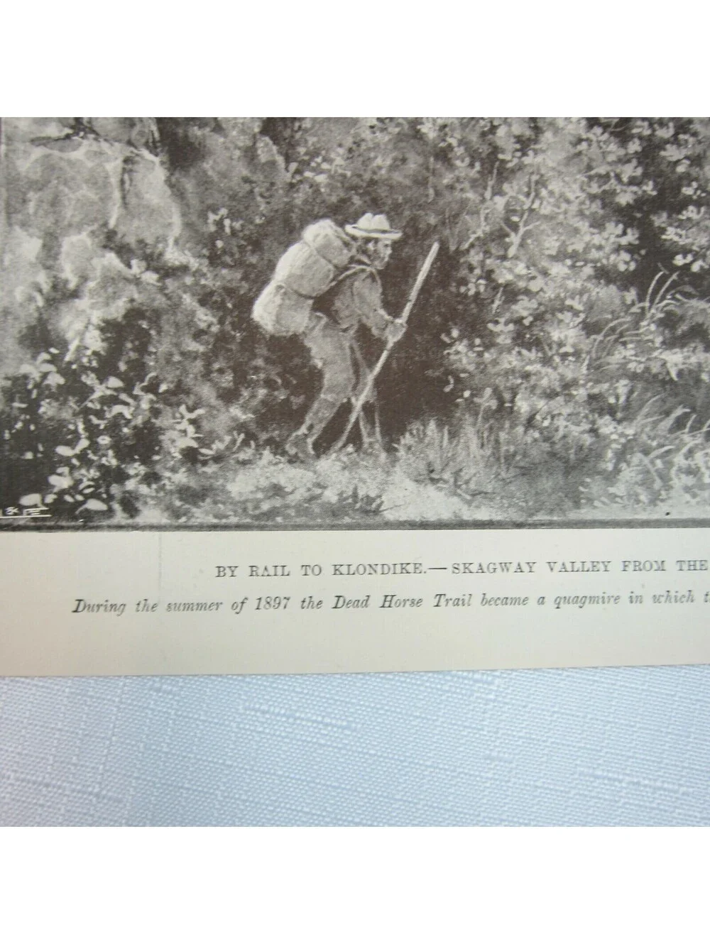 Antique 1899 Print Canada By Rail to Klondike, Skagway, White Pass Yukon Train